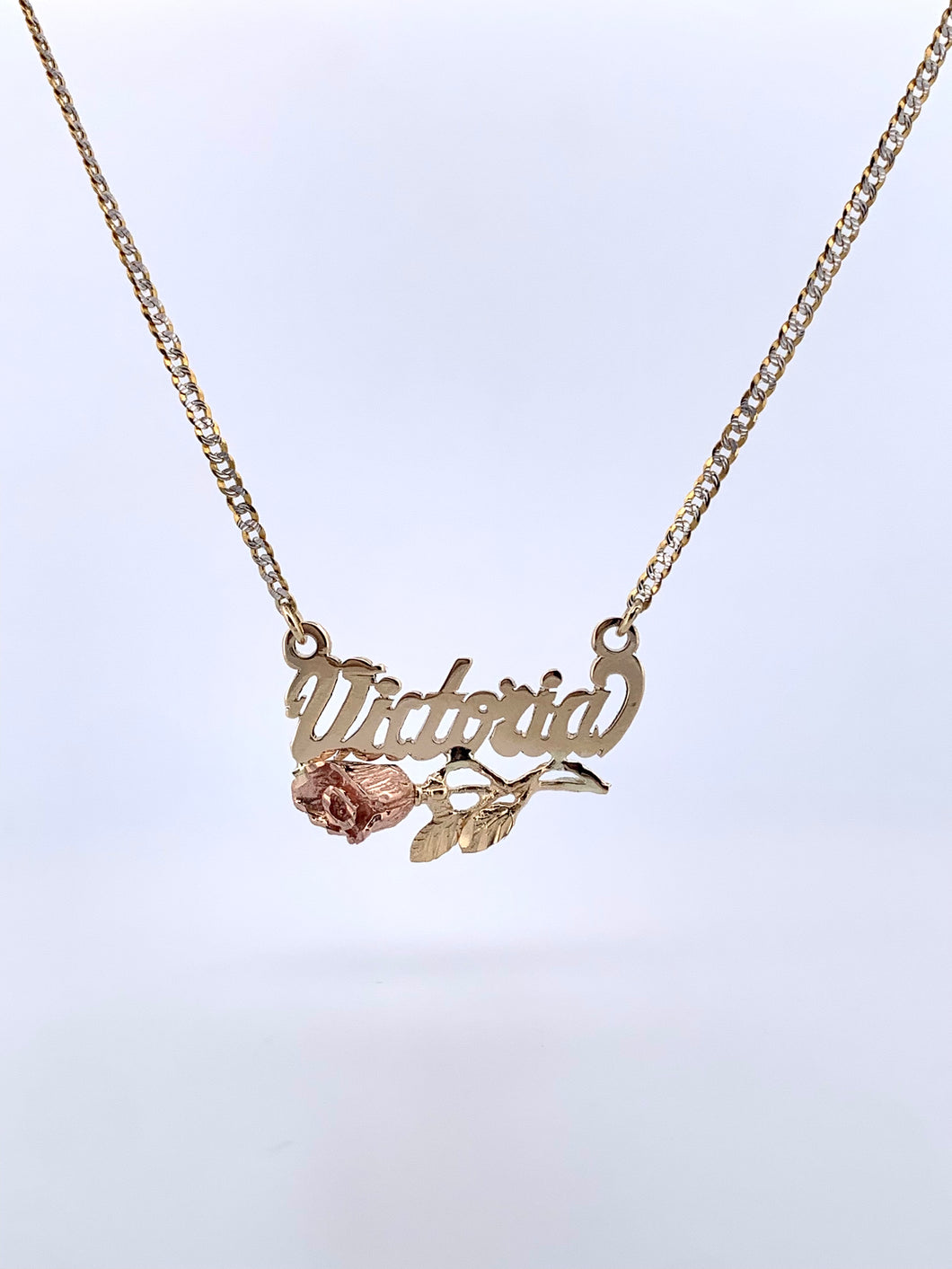 Custom Rose Name Pendant & Necklace