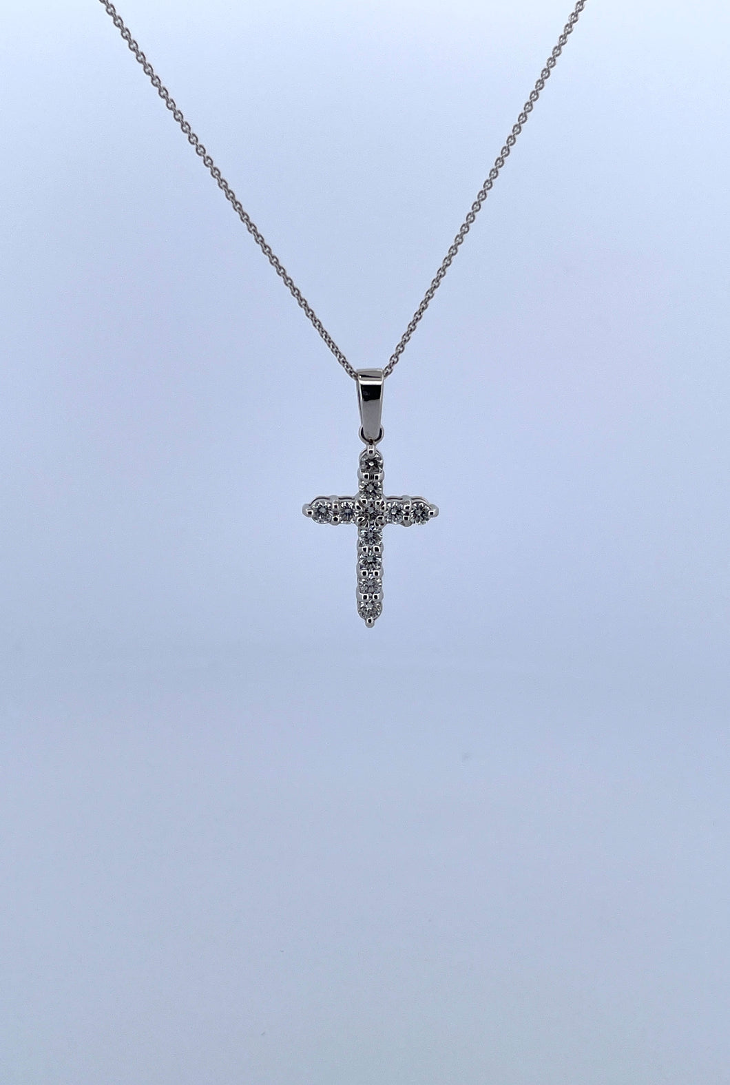 Small White Gold Cross