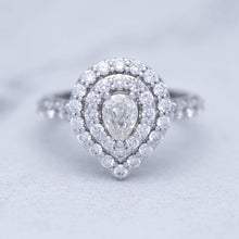 Load image into Gallery viewer, Halo Pear Shape Engagement Ring
